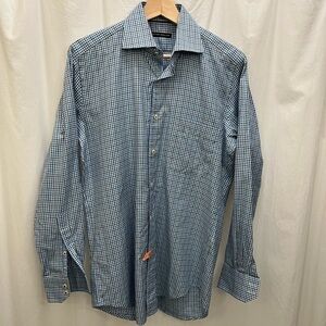 Peter Millar S Cotton Gingham Button Down Dresss Shirt